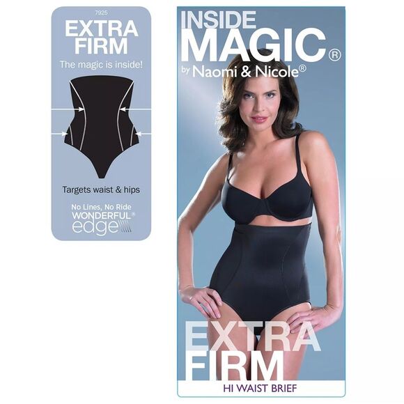 Naomi & Nicole Extra Firm Control Shapewear Inside Magic High Waisted Brief NEW - Picture 2 of 6